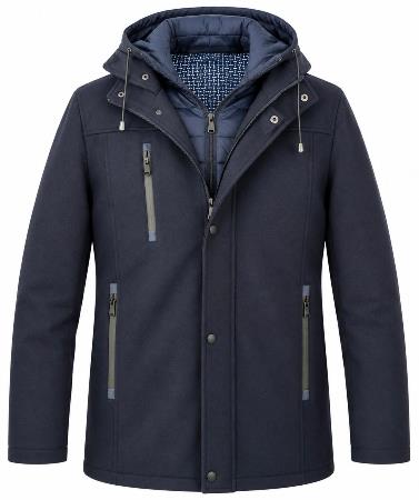 Chaquetón Paño C/Capucha y Pecherín Desmontable