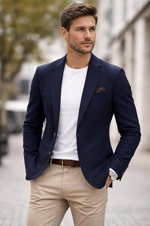 Americana Slim Fit Tejido Técnico