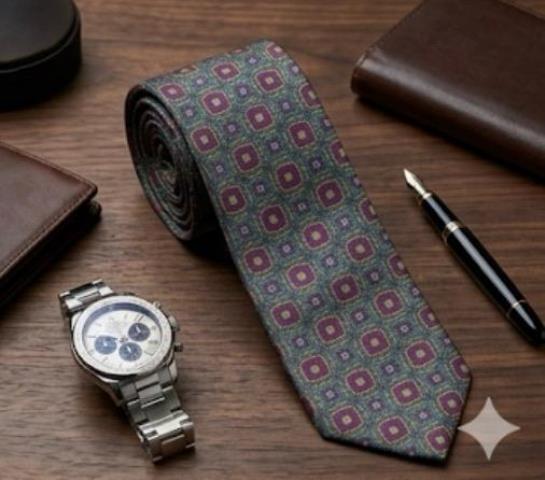 Corbata Artesanal Patrón Geométrico