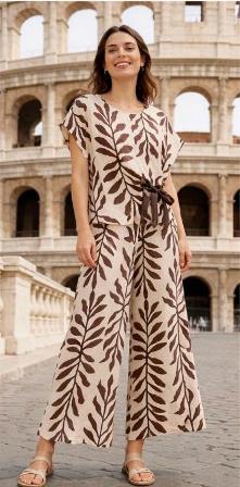 Conjunto Estampado Efecto Lino