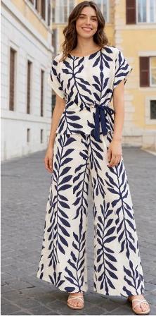 Conjunto Estampado Efecto Lino