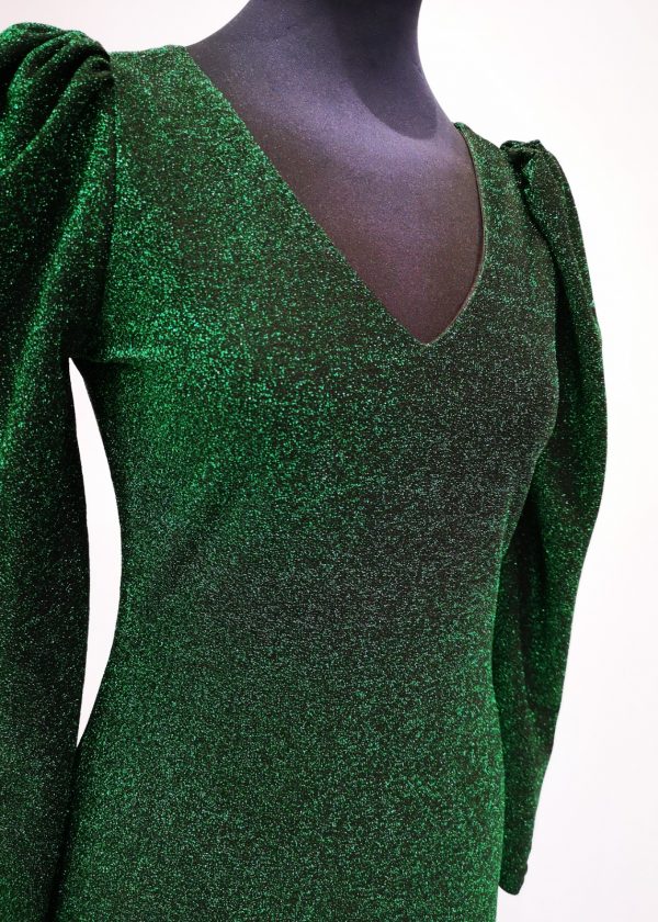 Vestido verde de brillo