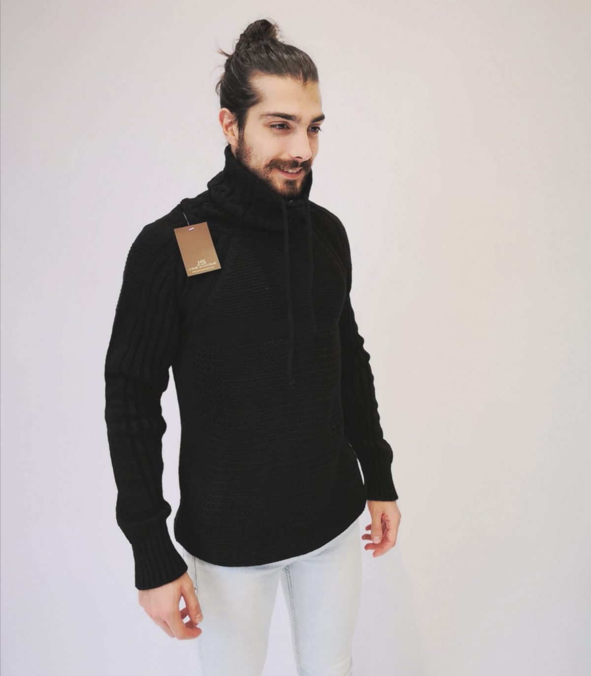 Jersey de cuello alto con botones