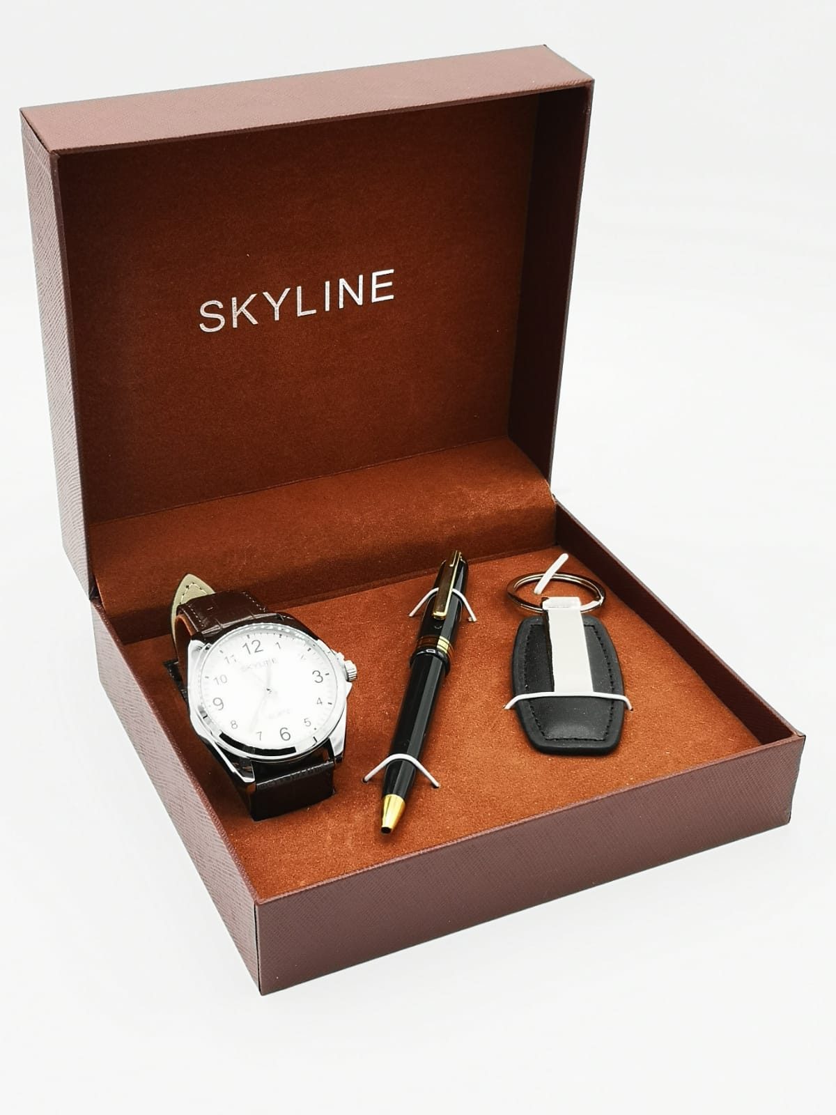 Conjunto reloj + bolígrafo + llavero