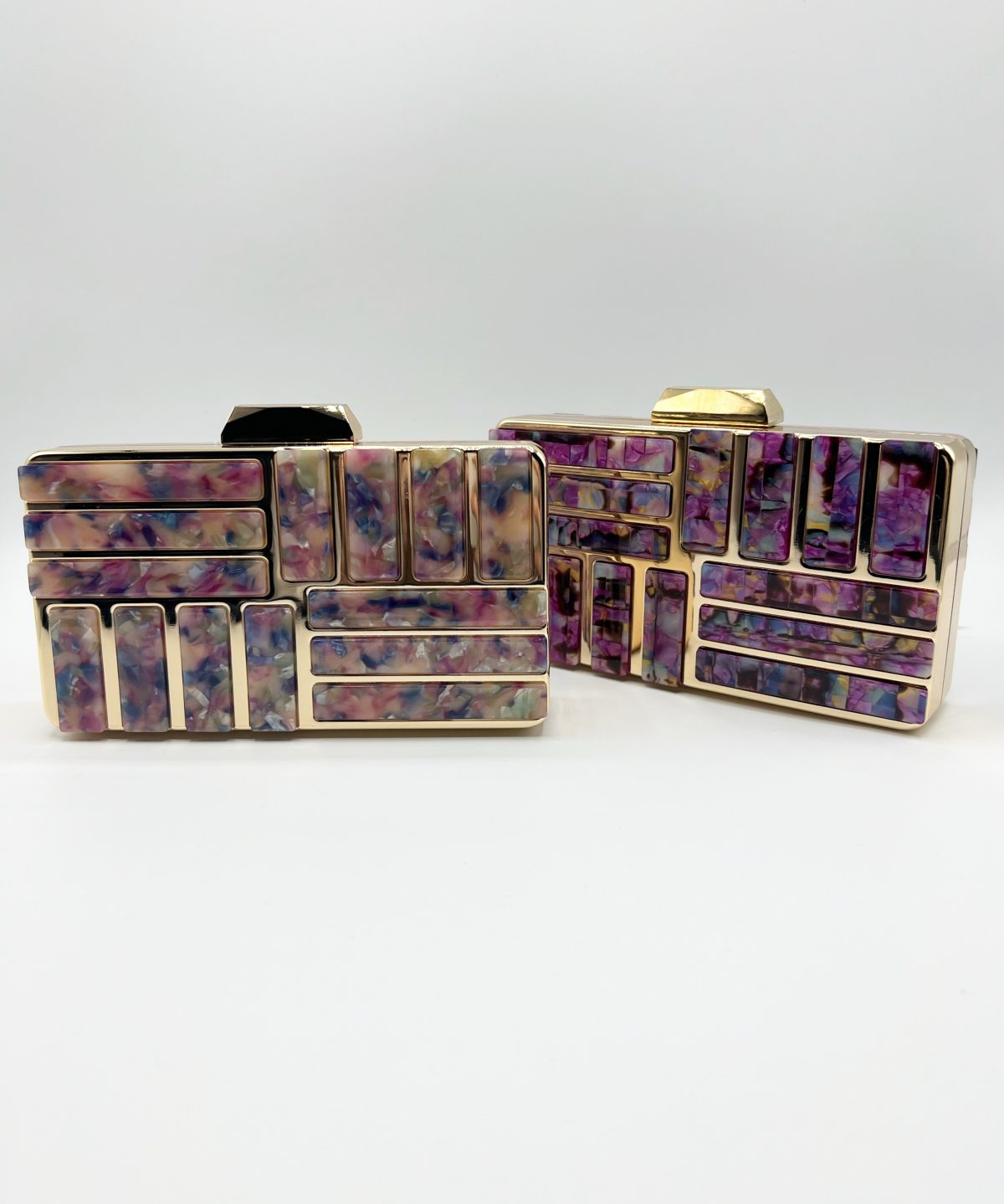 Clutch acrílico multicolor