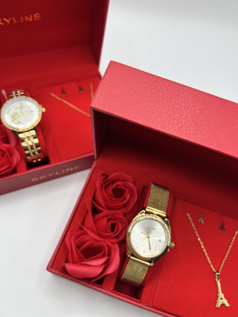 Conjunto Reloj Acero + Collar y Pendientes - Imagen 2