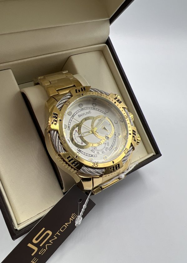 Reloj Acero Calendario 9007