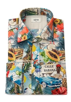 Camisa Cubana Hombre Estampado Habana