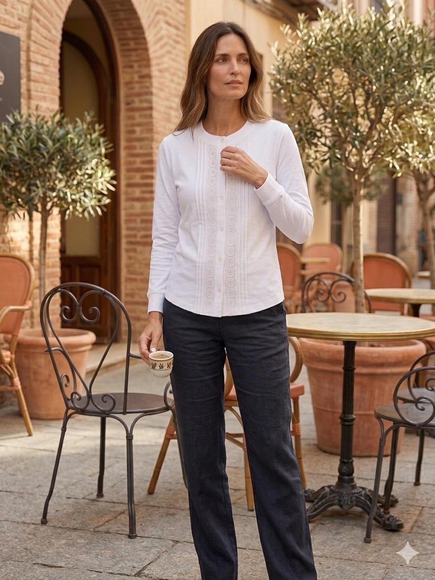 Blusa Camiseta de Botones - Imagen 3