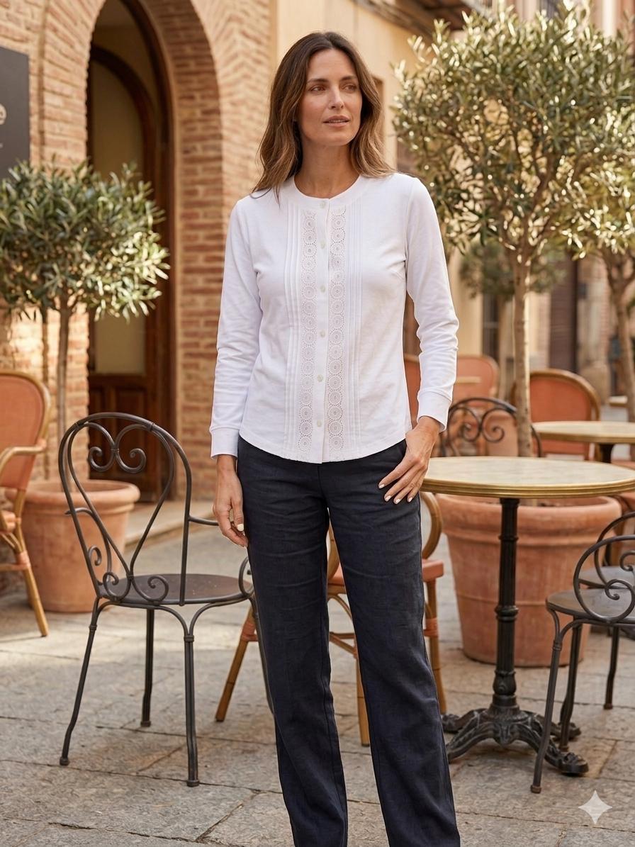 Blusa Camiseta de Botones - Imagen 2