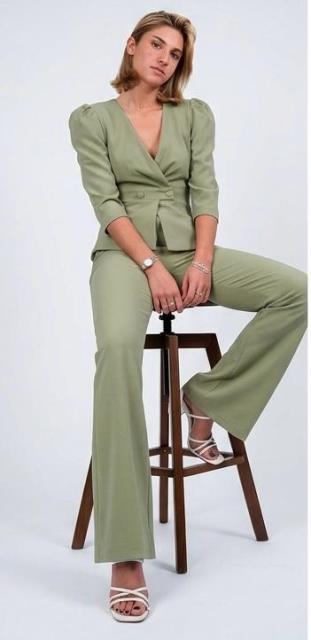 Conjunto de Traje Peplum para Mujer