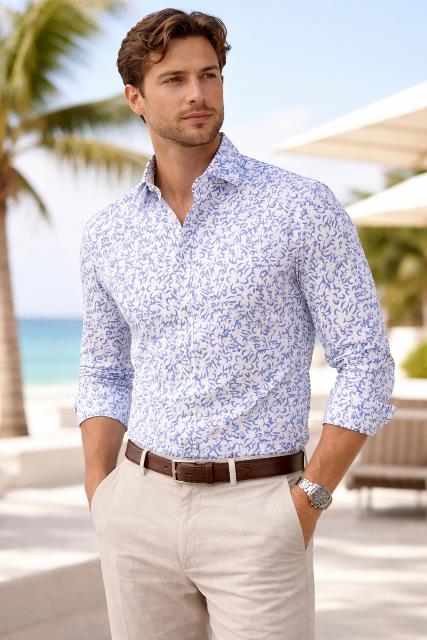 Camisa Algodón con Estampado