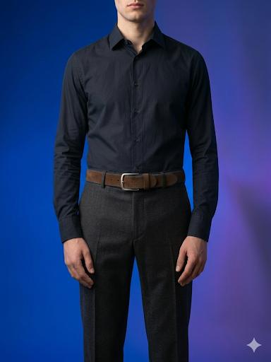 Cinturón Piel Serraje Cosido Zig-Zag