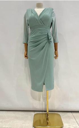 Vestido Midi Drapeado Lateral