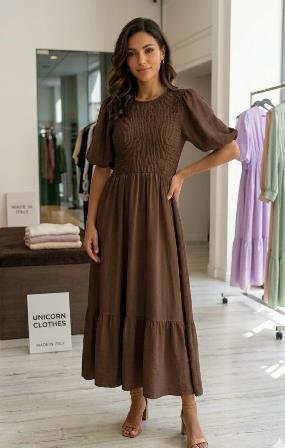 Vestido Largo Nido de Abeja