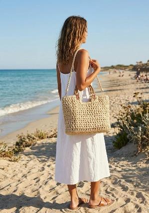 Bolso Tote de Verano Papel Trenzado