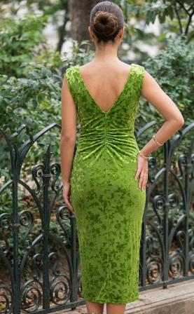 Vestido Midi Terciopelo Devoré Drapeado