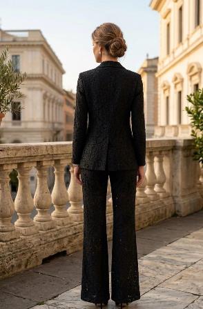 Traje Chaqueta Pantalón Encaje