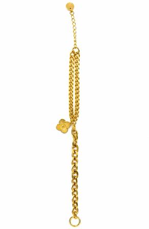 Pulsera Acero con Charm Trébol