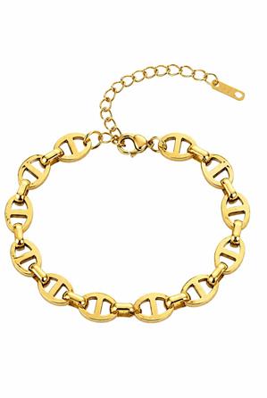 Pulsera Acero Eslabones Geométricos
