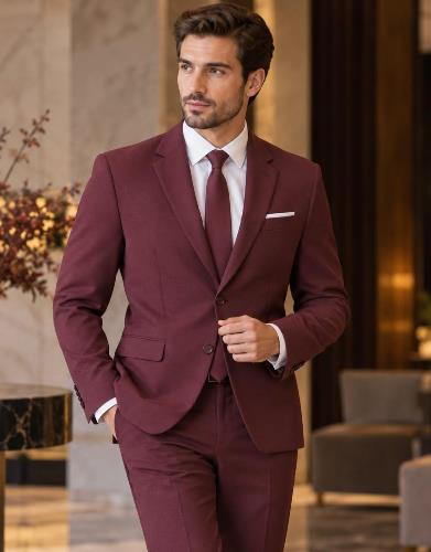 Traje Hombre Regular Fit 2 Bot. Tejido Elástico