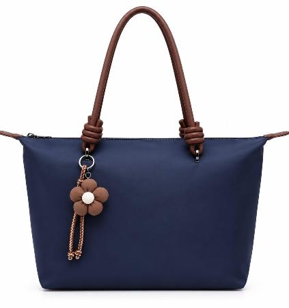 Bolso Shopper con Asas Nudo y Colgante