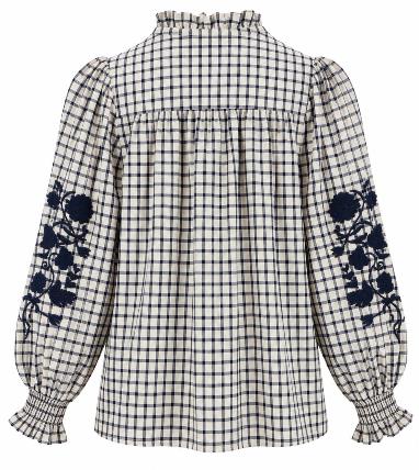 Camisa Mujer Cuadros Estampado Floral - Imagen 3