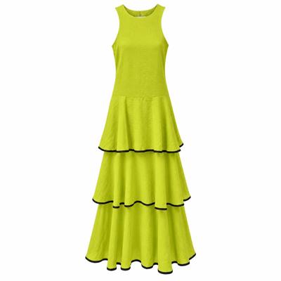 Vestido Largo Mujer con Volantes
