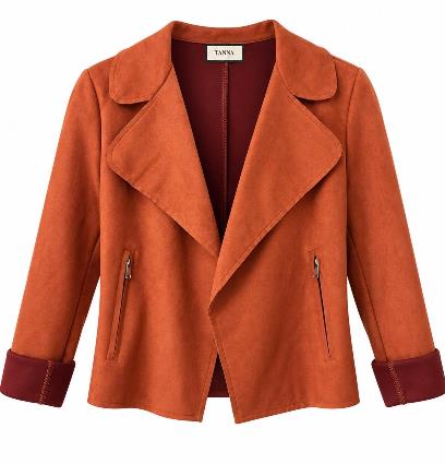 Chaqueta Mujer Efecto Ante Teja