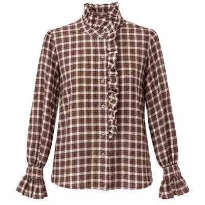 Blusa de Cuadros con Volantes