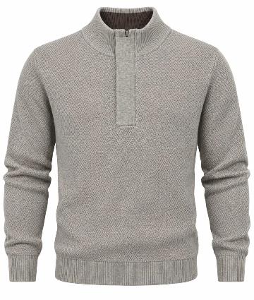 Jersey de Punto con Cuello y Cremallera