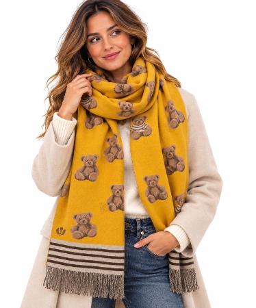 Bufanda con Estampado de Ositos