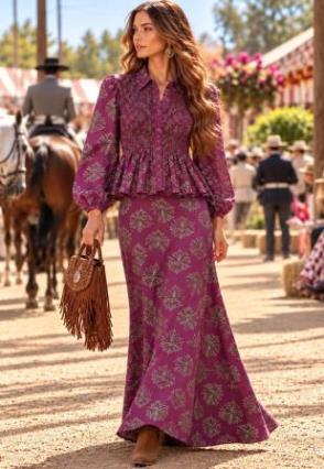 Conjunto Boho Chic de Blusa y Falda