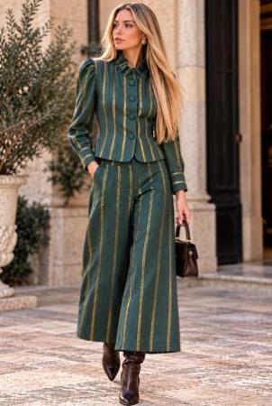 Conjunto Chaqueta Botones y Pantalón Midi