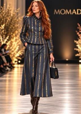 Conjunto Chaqueta Botones y Pantalón Midi