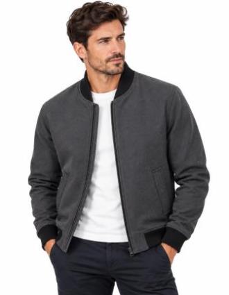 Cazadora Bomber Cuello Canalé