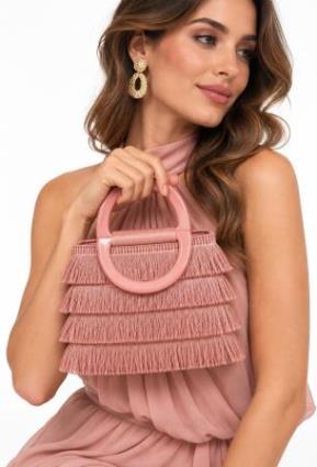 Bolso Fiesta con Flecos en Capas - Imagen 6