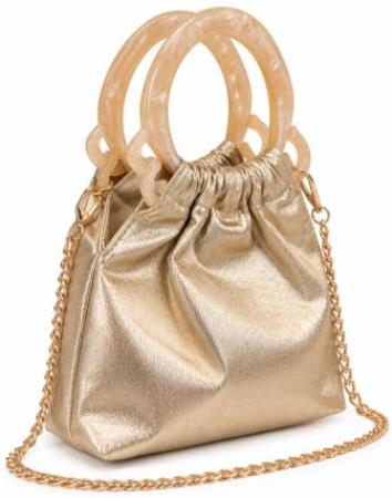 Bolso de Fiesta Metalizado con Asas Nacaradas