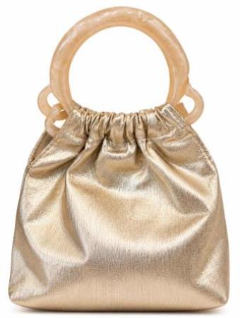 Bolso de Fiesta Metalizado con Asas Nacaradas