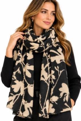 Bufanda Mujer con Estampado Floral Bicolor - Imagen 3