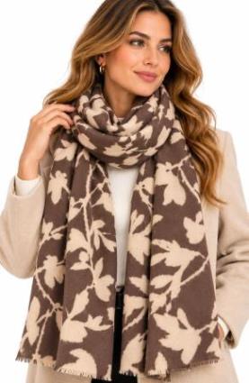 Bufanda Mujer con Estampado Floral Bicolor - Imagen 4