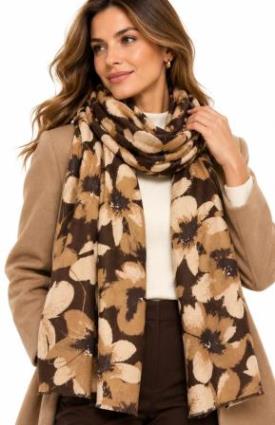 Bufanda Mujer Estampado Floral 190×76 cm.